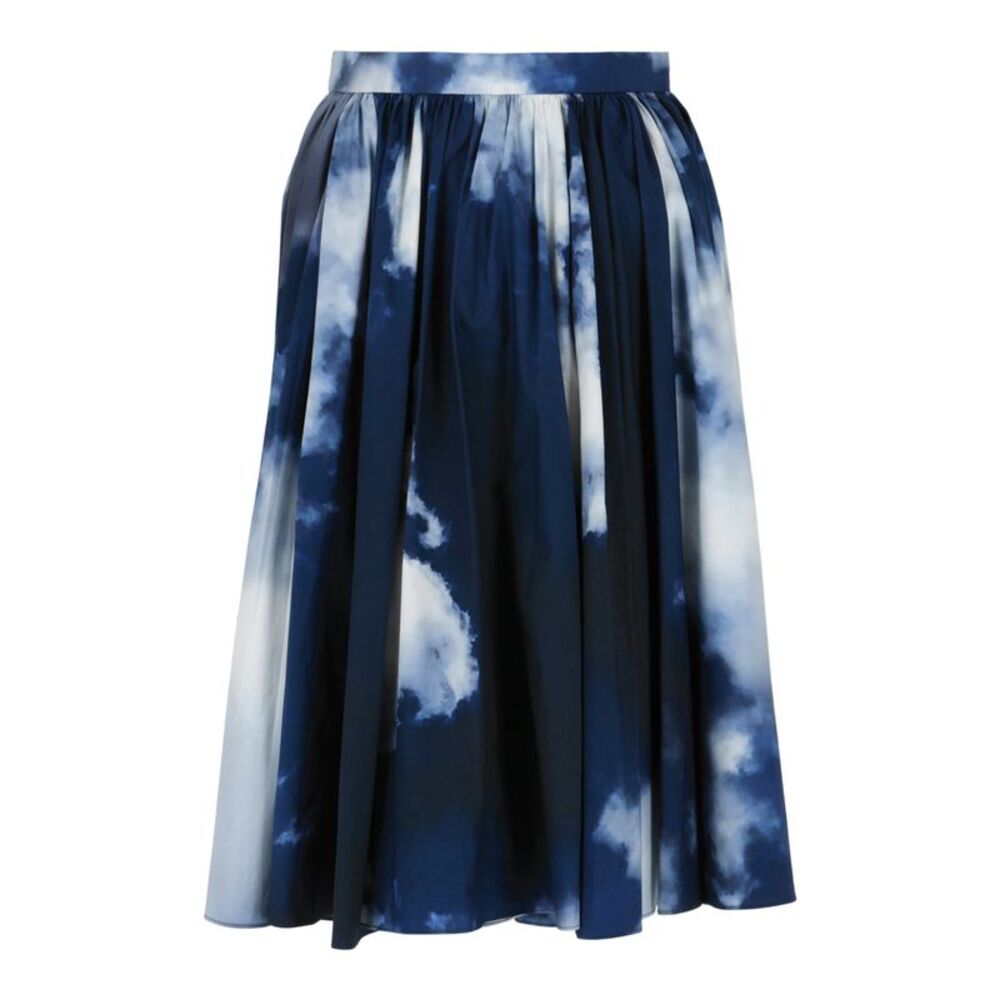 Alexander McQueen Cloud Print A-Line Skirt Multi Womens